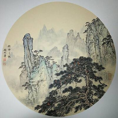 Wall Art featuring the painting NO.13 Spiritual Pillar by Gang Zhao
