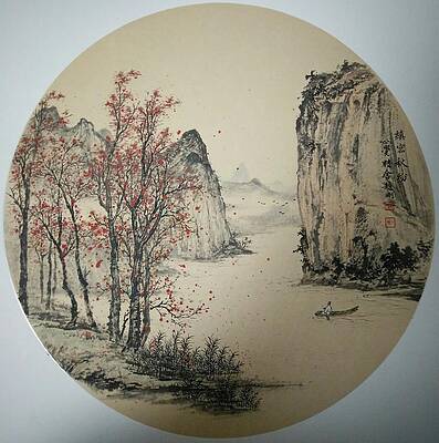 Wall Art featuring the painting NO.14 Meticulous Autumn by Gang Zhao