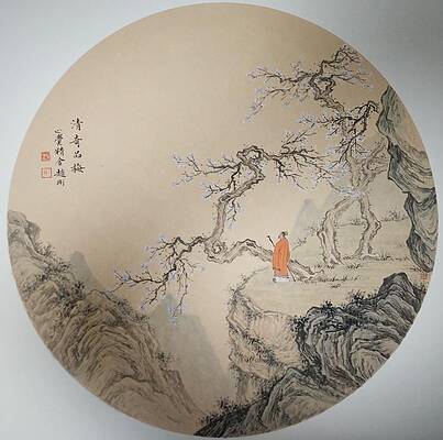 Wall Art featuring the painting NO.16 Unusual Plum Blossoms by Gang Zhao
