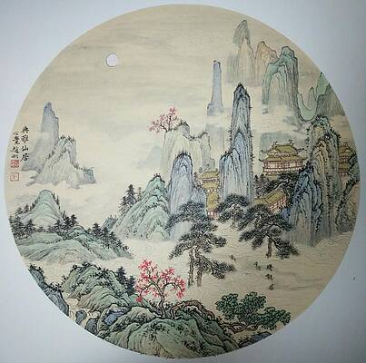 Wall Art featuring the painting NO.6 Elegant Dwelling Of Immortals by Gang Zhao