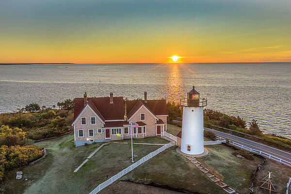 Seascape Photograph - Nobska Sunrise by Veterans Aerial Media LLC
