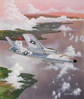 Airplane Wall Art featuring the painting North American B-45 Tornado by Steve Ferguson