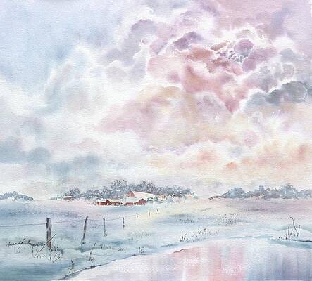 Wall Art featuring the painting North Country Sky by Amanda Amend