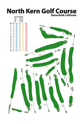 Golf Wall Art featuring the digital art North Kern Golf Course by Flop Shot Studio