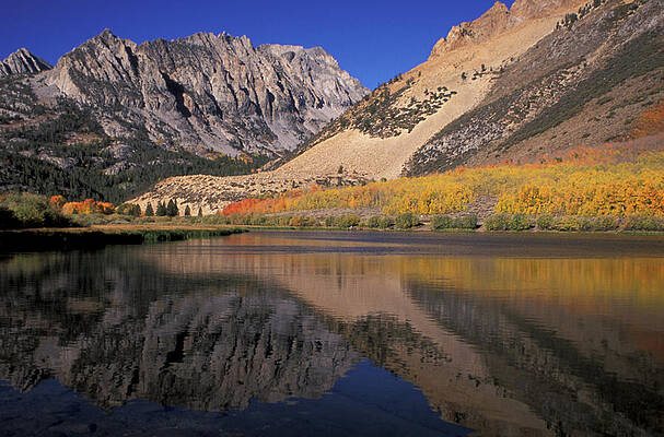 Water Photograph - Cerulean Blue Sky Granite Fall Reflections On North Lake - Bishop by Bonnie Colgan