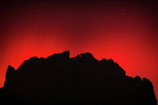 Dramatic Mountain Silhouette at Dusk Wall Art