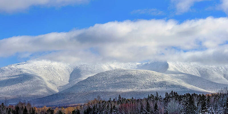 Wall Art featuring the photograph Northern Views, The Presidential Range In Winter. by Jeff Sinon