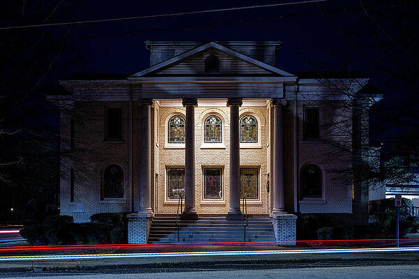 Church Photograph - Northport Baptist Church, Column Facade Elevation by Jeremy Butler