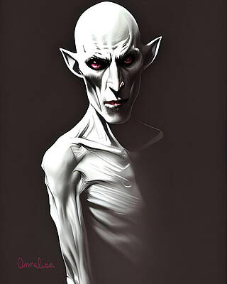 Wall Art featuring the digital art Nosferatu In The Shadow by Annalisa Rivera-Franz