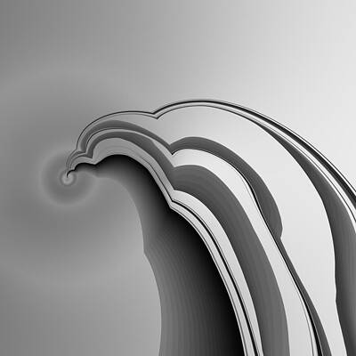 Monochrome Abstract Wave Wall Art