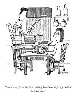 Humorous Kitchen Conversation Drawing