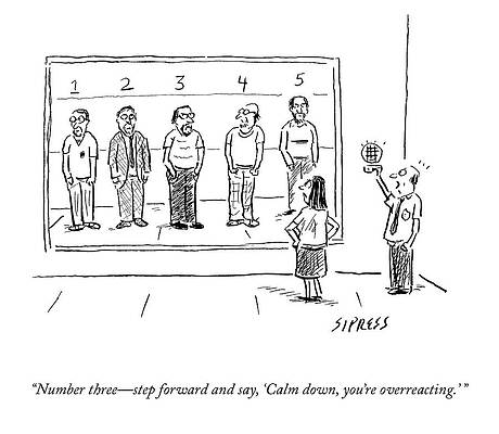 Wall Art featuring the drawing Number Three Step Forward by David Sipress