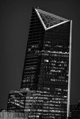 Wall Art featuring the photograph NYC Hudson Yards Skyscraper Details BW by Susan Candelario