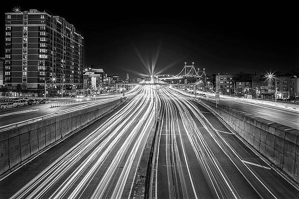 Wall Art featuring the photograph NYC Queens Rush Hour BW by Susan Candelario
