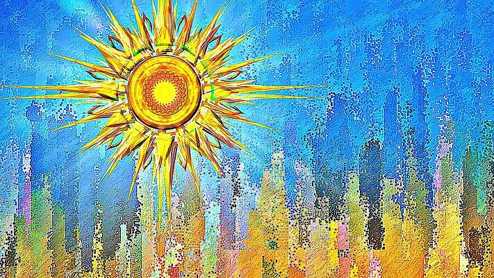 Sky Digital Art - NYC Sun Absract by David Manlove