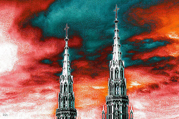 Wall Art featuring the photograph O- Gothic Spires by Alex John Bergerman