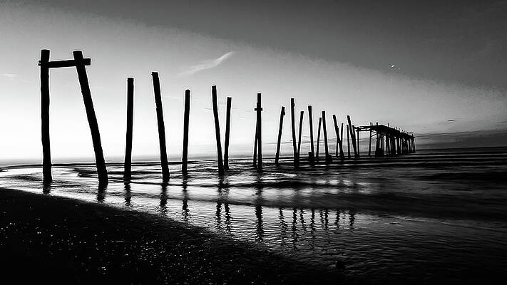 Sky Wall Art featuring the photograph Ocean City 59th Street Piers by Louis Dallara