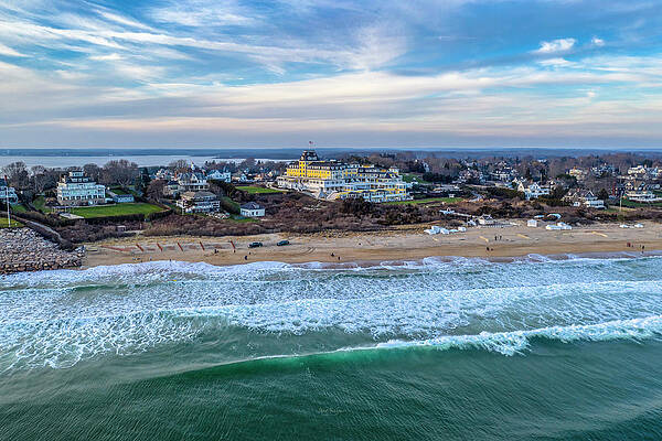 Seascape Photograph - Ocean House Evening by Veterans Aerial Media LLC