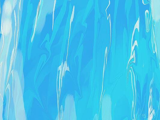 Abstract Wall Art featuring the digital art Infinite Blue by Sonja Kraft