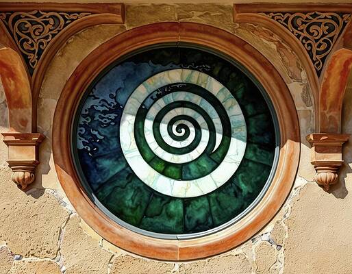 Ocean Wall Art featuring the digital art Ocean Themed Window by Eris And AI