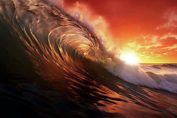 Sunset Wave Wall Art