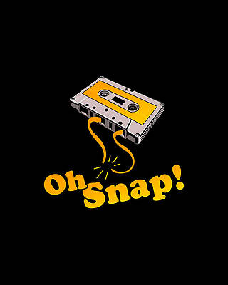 80s Wall Art featuring the digital art Oh Snap 80s Cassette Tape by Flippin Sweet Gear