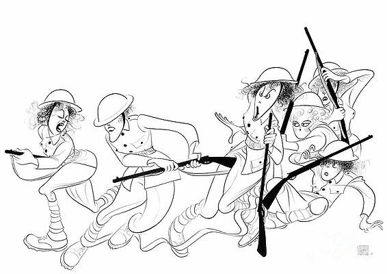 Caricature Wall Art featuring the drawing Oh What A Lovely War From Star by Al Hirschfeld
