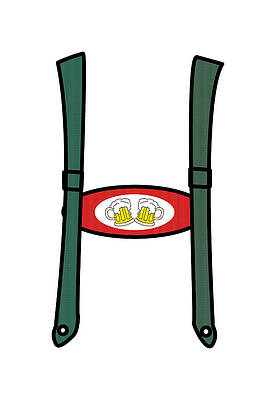 Tradition Wall Art featuring the digital art Oktoberfest Lederhosen by Flippin Sweet Gear