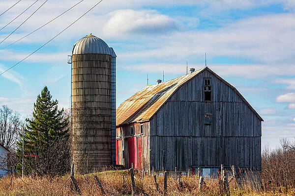Wall Art featuring the photograph Old Barn And Silo by Tatiana Travelways