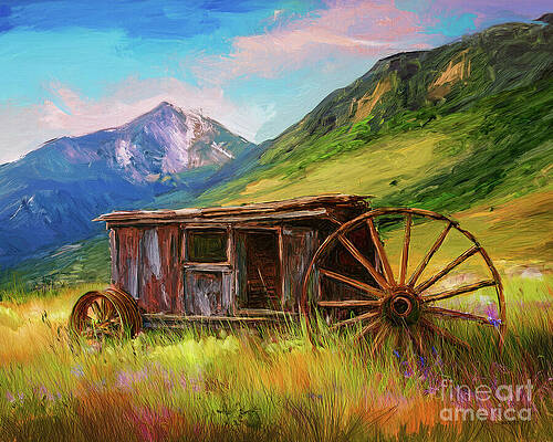 Vintage Wall Art featuring the ai art Old Eatery by Macro Abundance