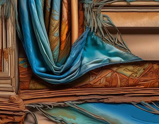 Vibrant Digital Art - Old Fabric by Eris And AI