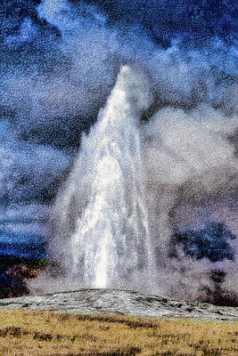 Wall Art featuring the digital art Old Faithful With Lichen Texture by Bruce Block