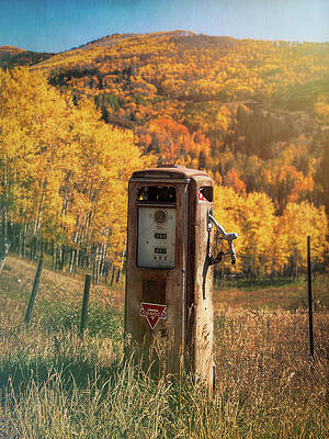 Wall Art featuring the photograph Old Gas Pump In Autumn by Dan Sproul