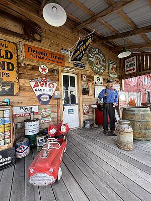Wall Art featuring the photograph Old Gas Station Display by Lloyd Gillies