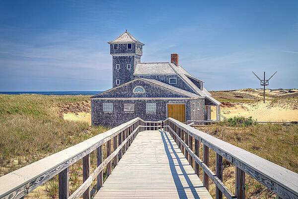 Rustic Photograph - Old Harbor Life Saving Station by Penny Polakoff