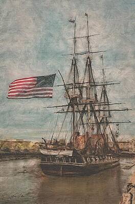 Cloud Wall Art featuring the painting Old Ironsides by Jeffrey Kolker