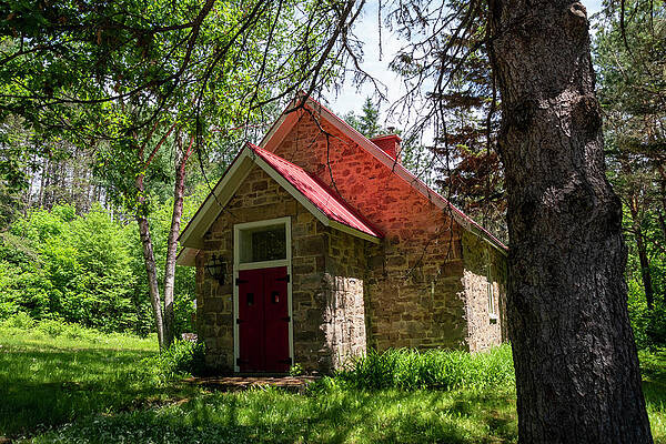 Vintage Photograph - Old Schoolhouse In The Woods by John Twynam