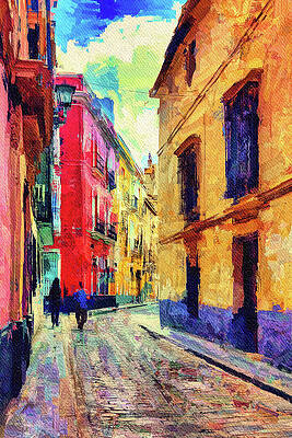 Mixed Media - Old Street Seville, Spain by Tatiana Travelways