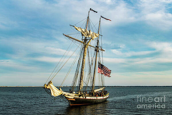Boat Wall Art featuring the photograph Old Tall Ship In Pensacola Bay by Beachtown Views