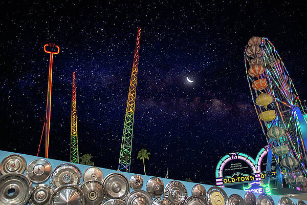Vintage Photograph - Old Town Under The Stars, Kissimmee, Florida by John Twynam