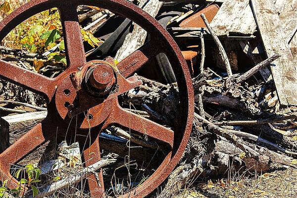 Photograph - Old Wheel3 by John Linnemeyer