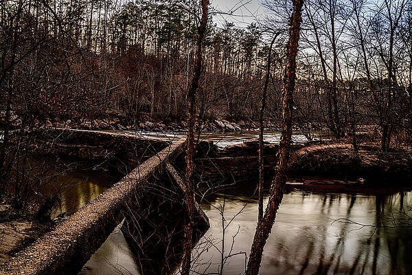 Winter Wall Art featuring the photograph Olde Rope Mill Dam And Raceway - Woodstock, GA by Anthony Hightower