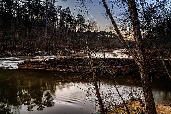 Winter Wall Art featuring the photograph Olde Rope Mill Dam - Woodstock, GA by Anthony Hightower