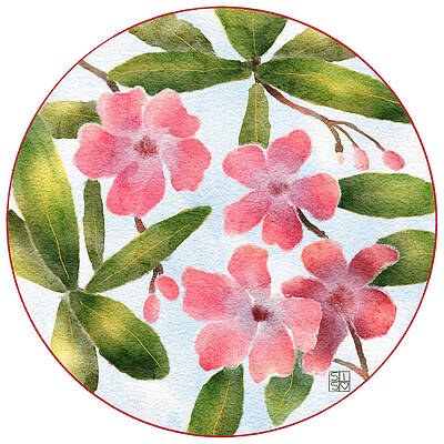 Flower Wall Art featuring the digital art Oleander by Snow Iris Studio