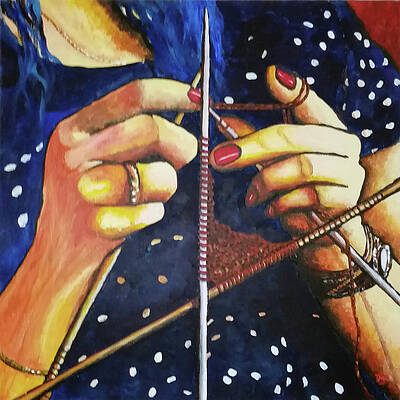 Wall Art featuring the painting Olivia's Hands I by Francisco Gutierrez