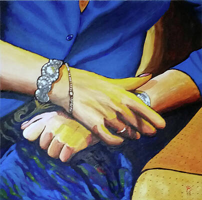 Wall Art featuring the painting Olivia's Hands II by Francisco Gutierrez