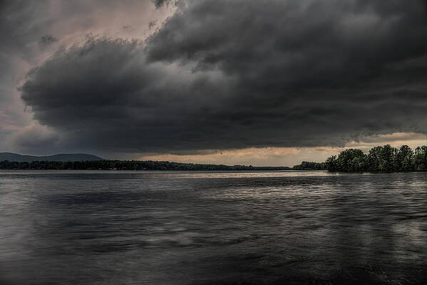 Cloud Wall Art featuring the photograph Ominous Shelf Cloud Crossing Lake Wausau by Dale Kauzlaric