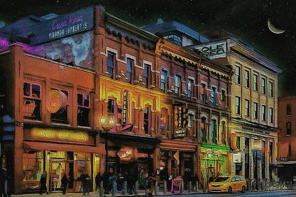 Wall Art featuring the painting On Broadway - Nashville by Jeffrey Kolker