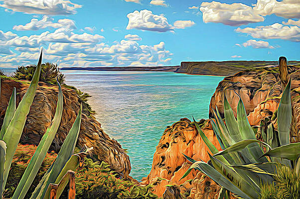 Wall Art featuring the photograph On The Cliffs Of The Algarve by Rebecca Herranen