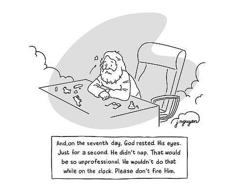 Clock Drawing - On The Seventh Day by Jeremy Nguyen